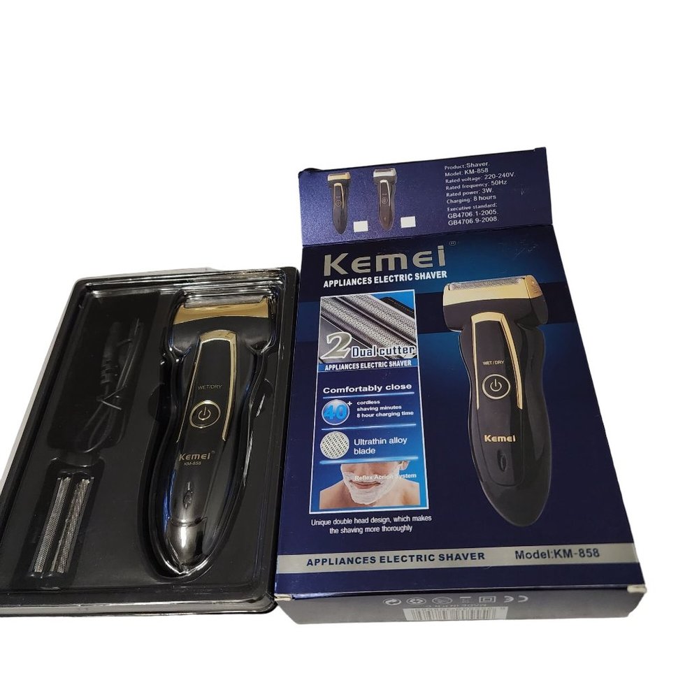 KEMEI Rechargeable Dual Cutter Electric Foil Shaver Travel Size Wet Men's NEW KM